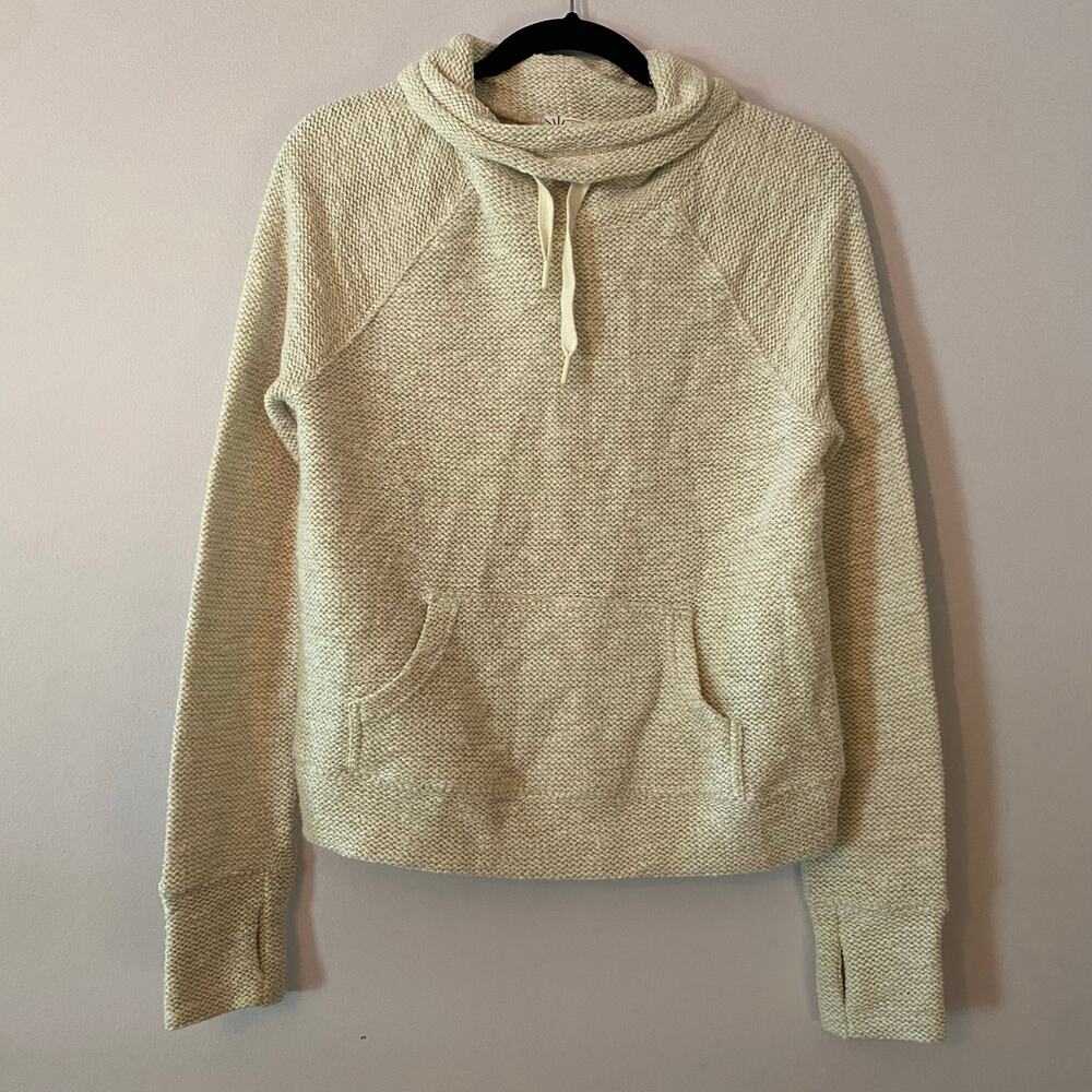 Offline Aerie Cream Knit Cowlneck Sweatshirt Loungewear Minimalist Women size XS